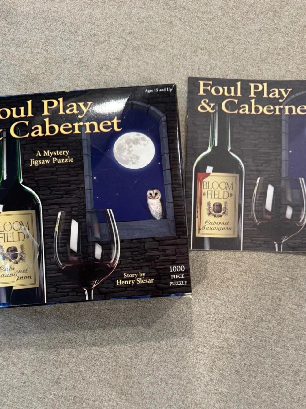 Bepuzzled Foul Play & Cabernet 1000-Piece Mystery Jigsaw Puzzle